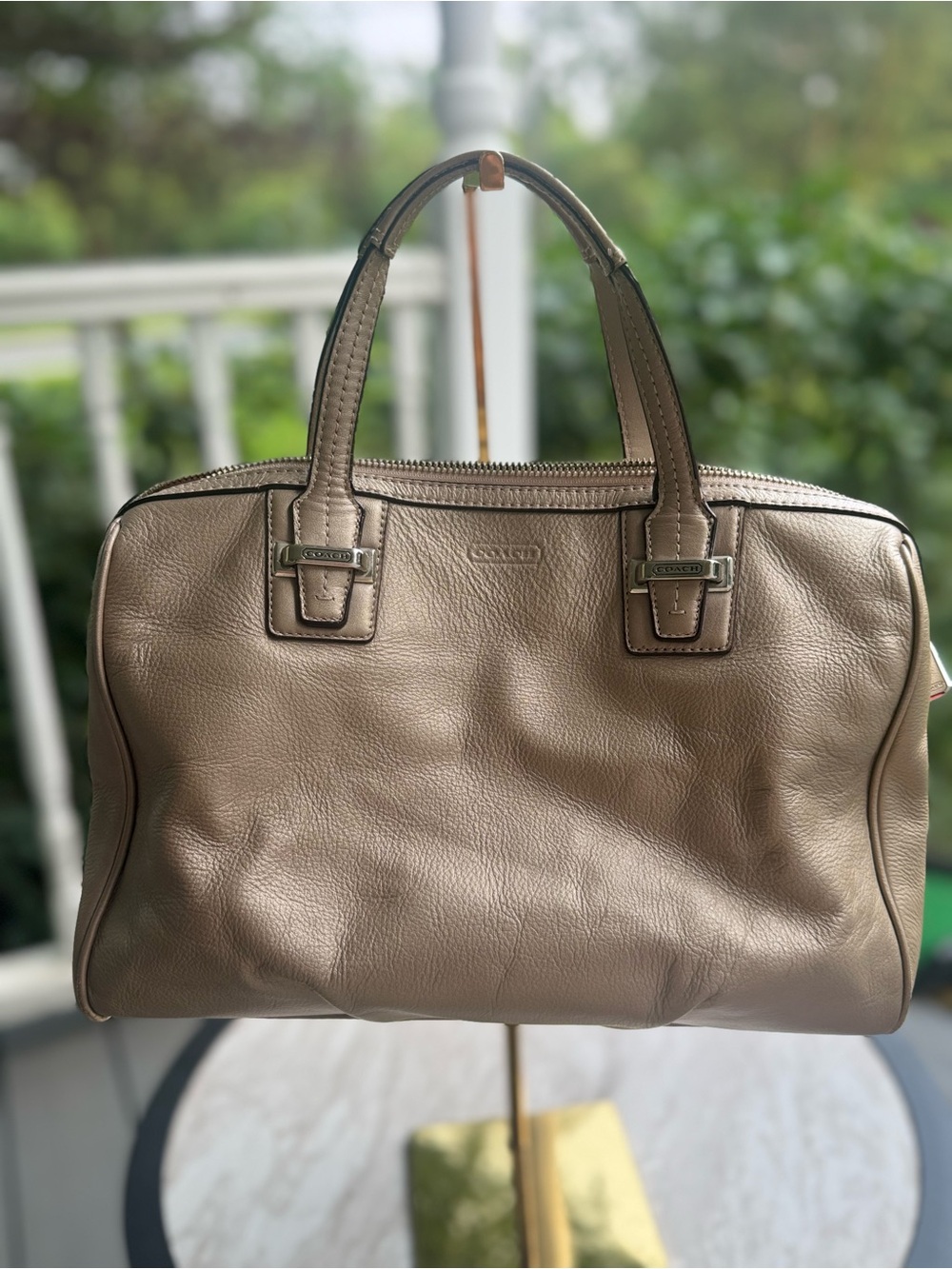 coach Taylor champagne satchel 2013